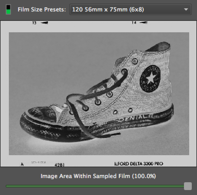 screen grab of film grain user interface